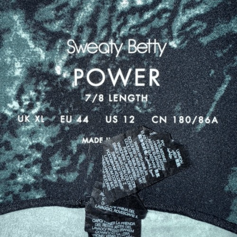 SWEATY BETTY Power High-Waisted Workout Leggings‎ Pockets Black & Green NWOT 12 - Picture 8 of 8